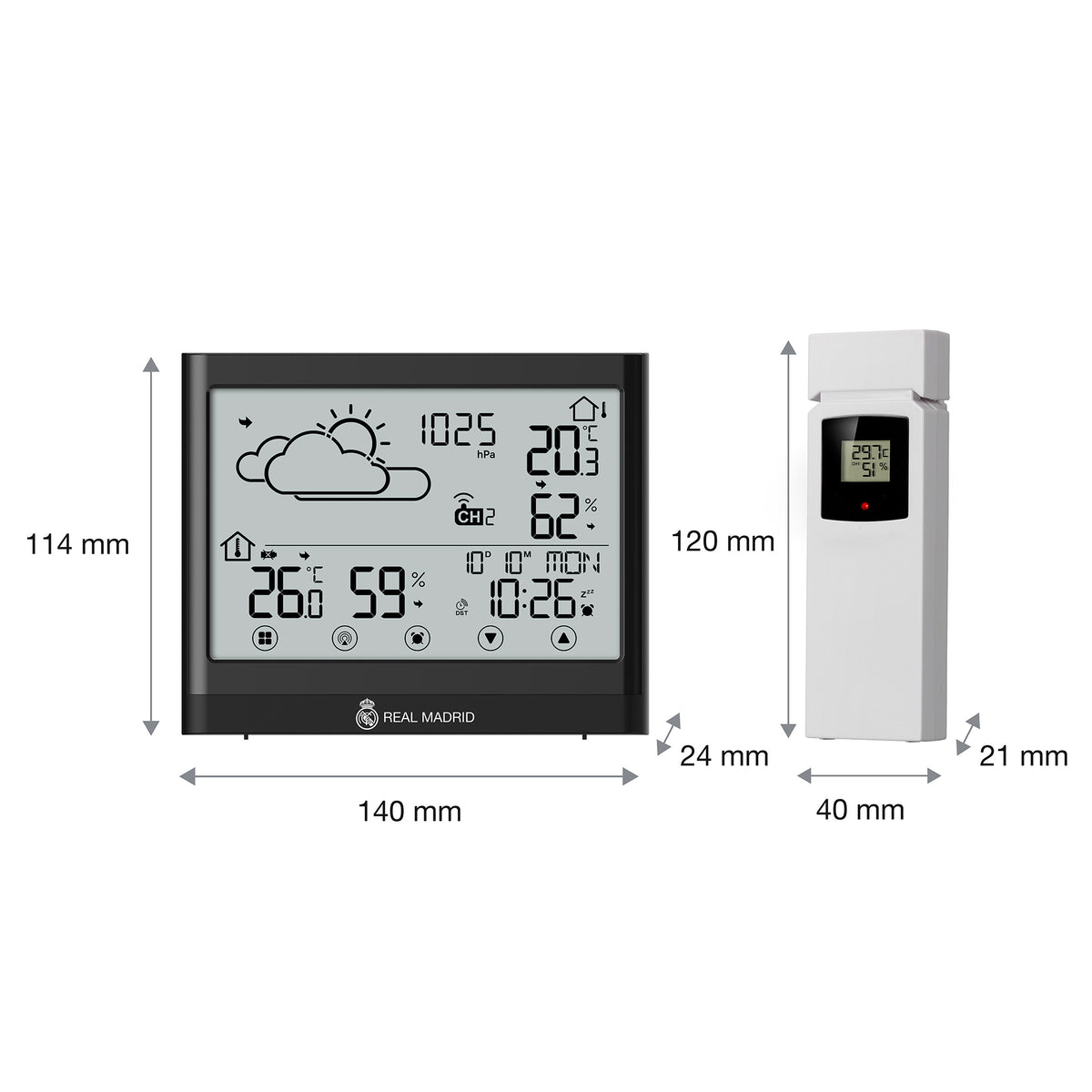 Real Madrid Wetterstation mit Trendanzeige