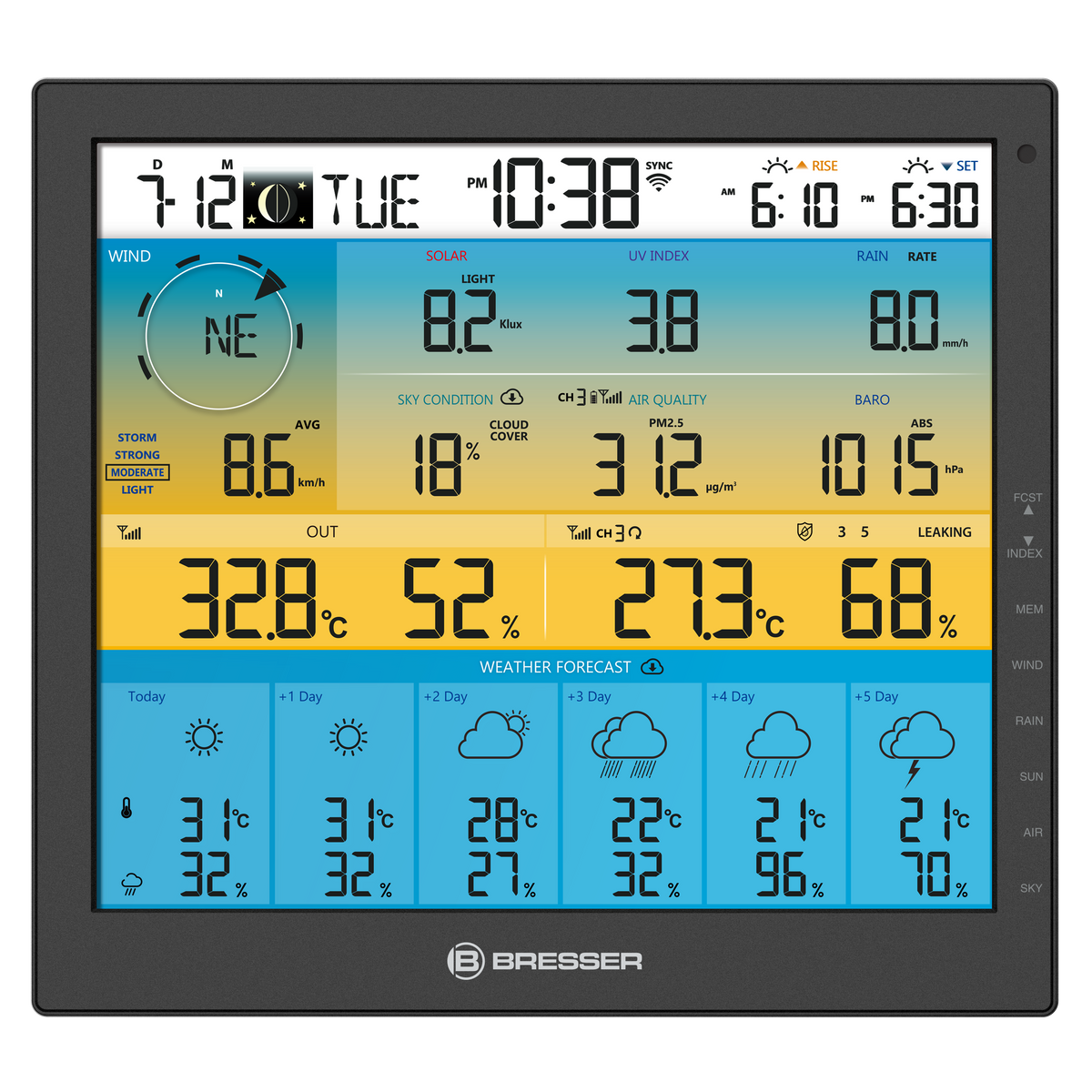 BRESSER zusätzliche / Ersatz-Basisstation für 7003220 6-Tage 4CAST PRO SF WLAN-Wetterstation