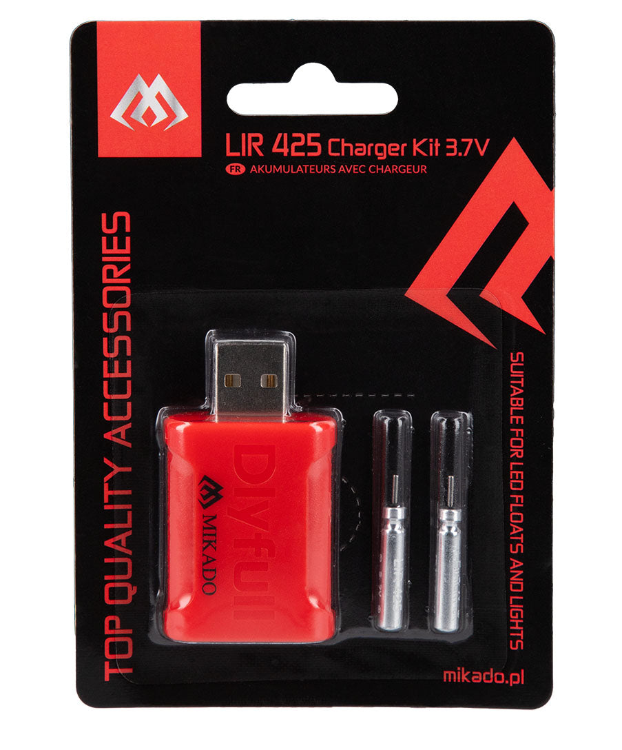Mikado Batteries - Rechargaeble With Charger - LIR425 - 1 Set