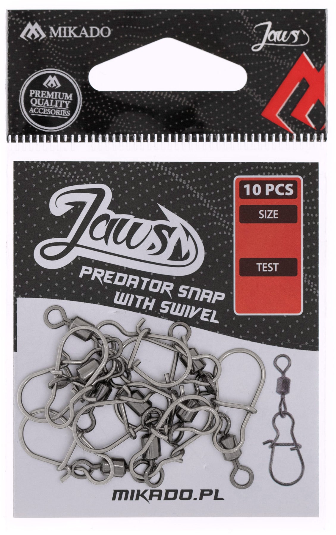 Mikado Snap - Mit Wirbel Jaws Predator Snap Größe M - 10 Stk.