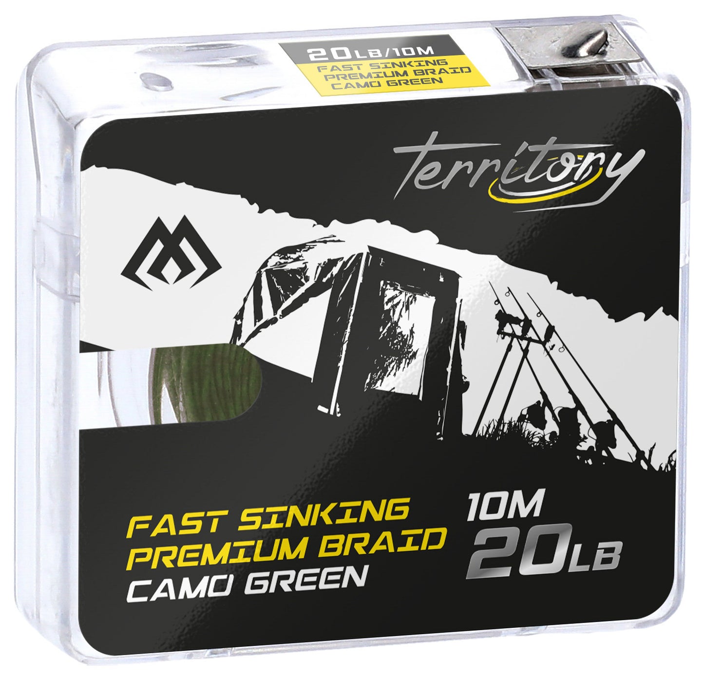 Mikado Geflochtene Vorfachschnur - Fast Sinking Premium Braid - 30lbs/10m - Camo Grün - 1 Stk.