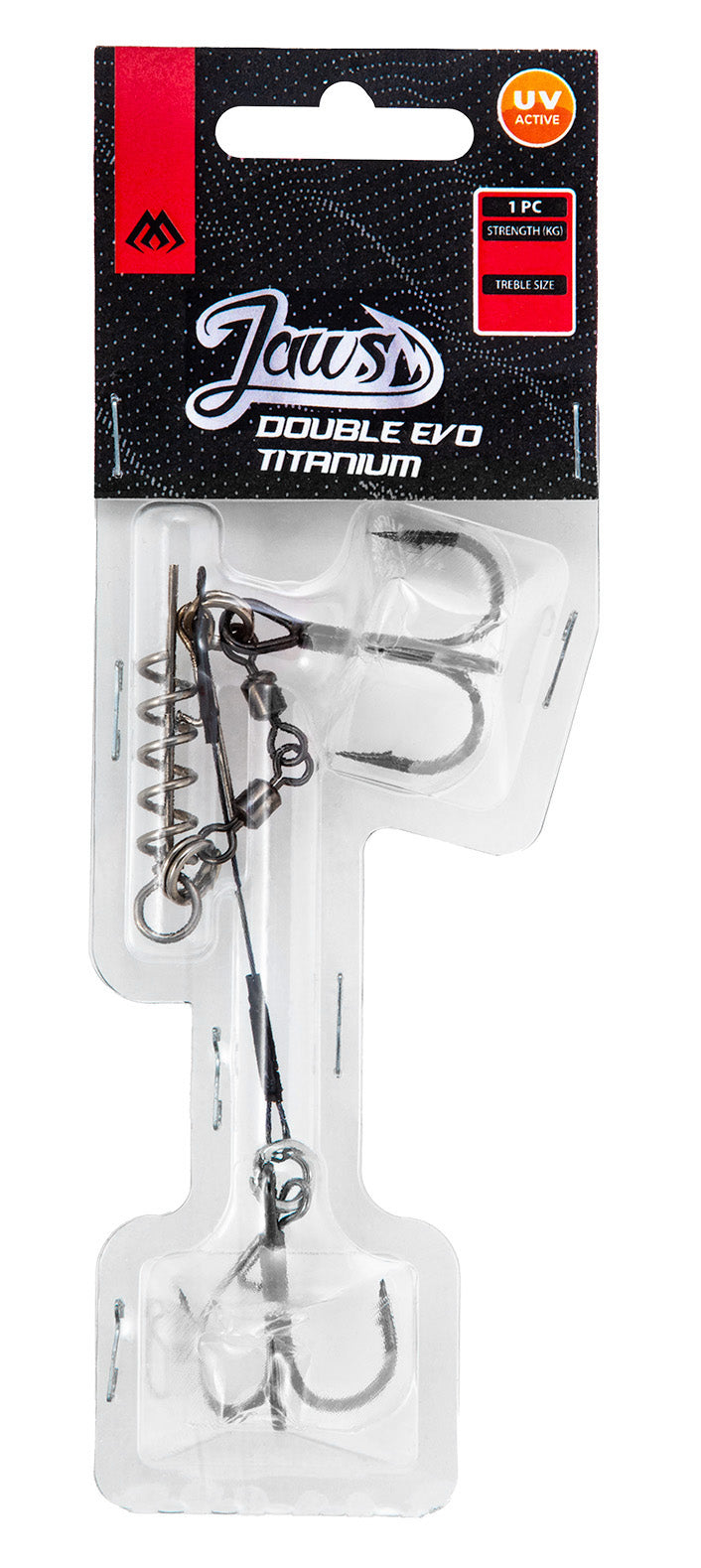 Mikado Stinger - Titan Jaws Double Evo Titanium Xl - 30 Kg - Drillinge 2/0 , 1/0 - 1 STK.