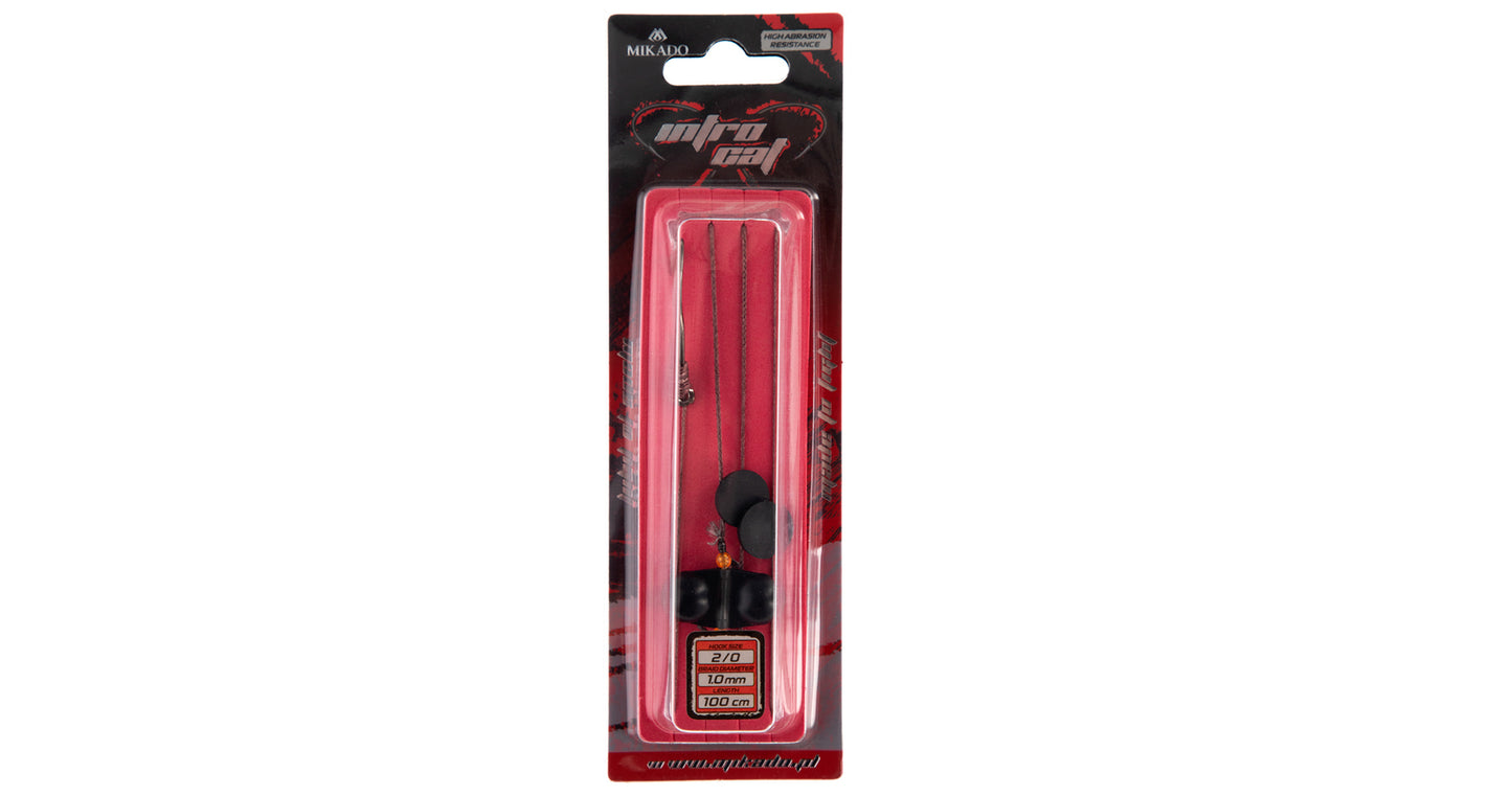 Mikado Set - Wels - Intro Cat „LIVE BAIT/EEL RIG” 100cm Haken Grösse - 4/0 - 1 Satz