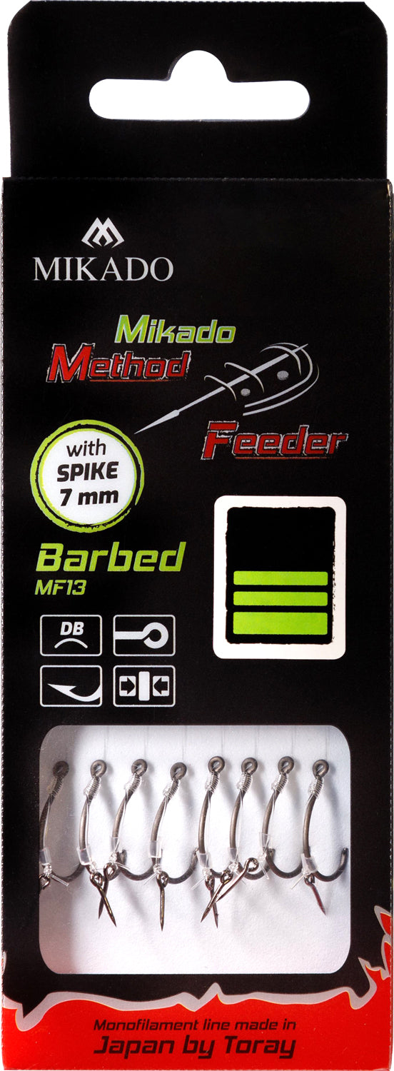Mikado Methode Feeder Rig - Mit Nadel - Haken Mit Widerhaken Grösse 12 / Schnur: 0.23mm/10cm - 8 Stk.