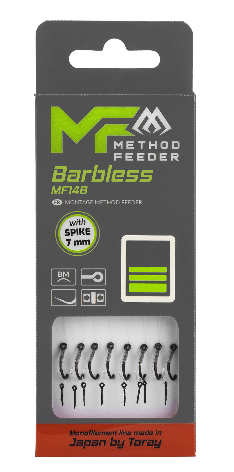 Mikado Leader Mf - MF14 Mit Nadel - Haken Ohne Widerhaken 4 / SCHNUR: 0.28mm/10cm - 8 Stk.