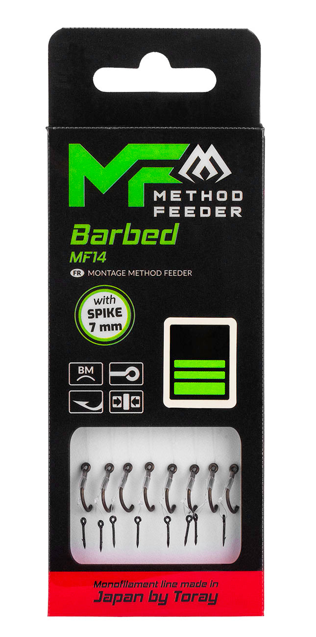 Mikado Leader Mf - MF14 Mit Nadel - Haken Mit Widerhaken Grösse 10 / SCHNUR: 0.20mm/10cm - 8 Stk.