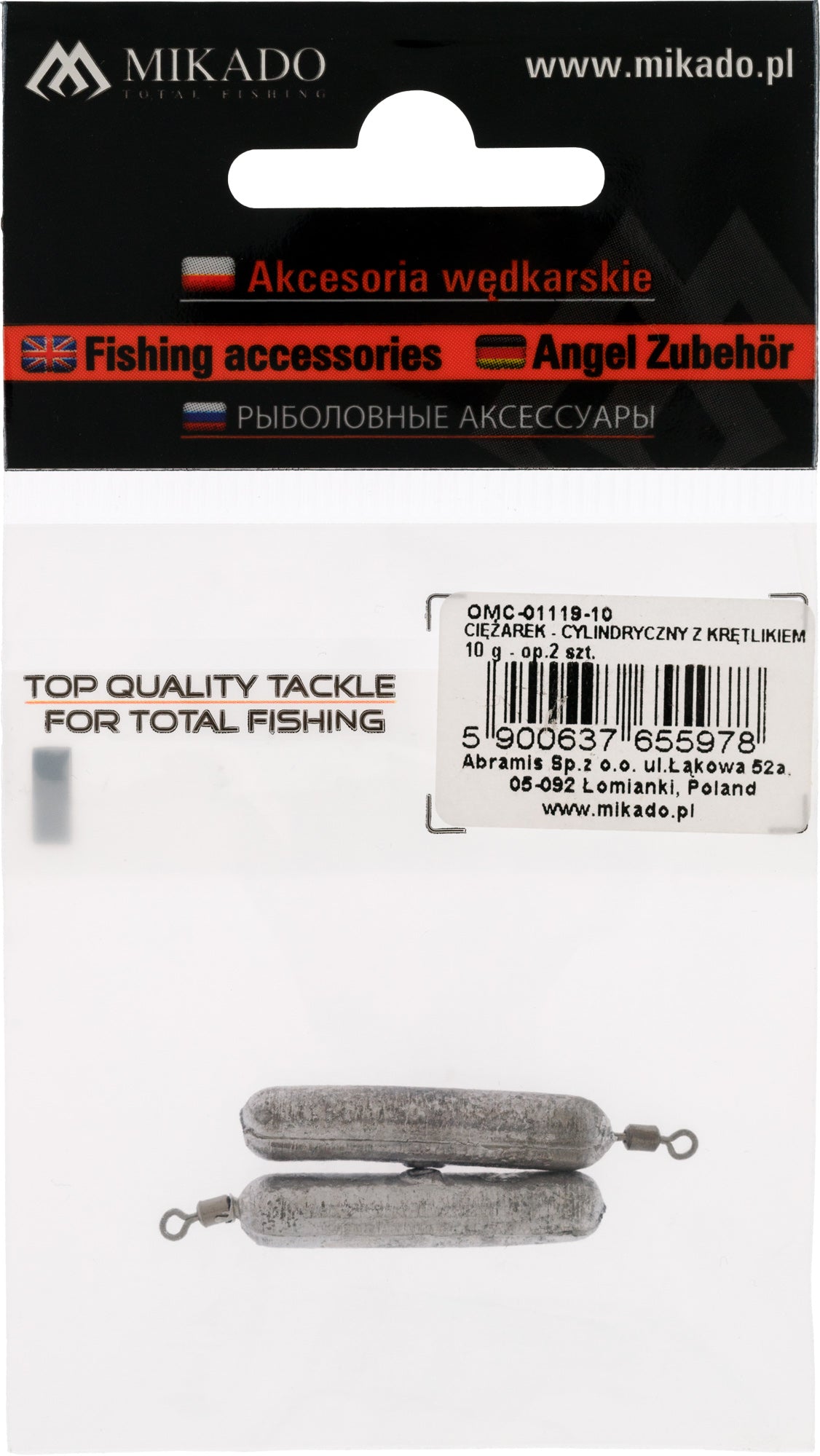 Mikado Blei - Zylindrisch Mit Wirbel - 6g - 2 Stk.