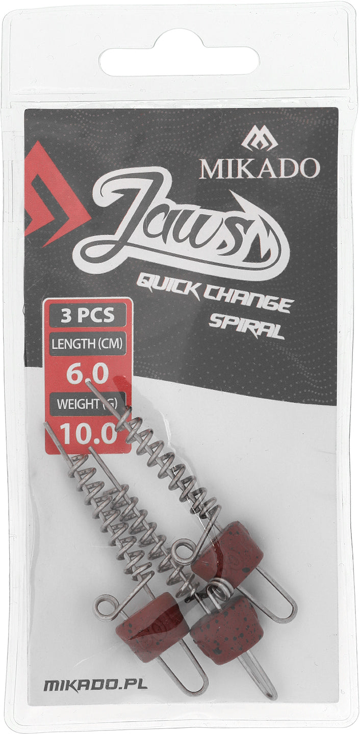 Mikado Schraube - Für Köder - Jaws Quick Change Spiral - 10gr - 6cm - 3 Stk.