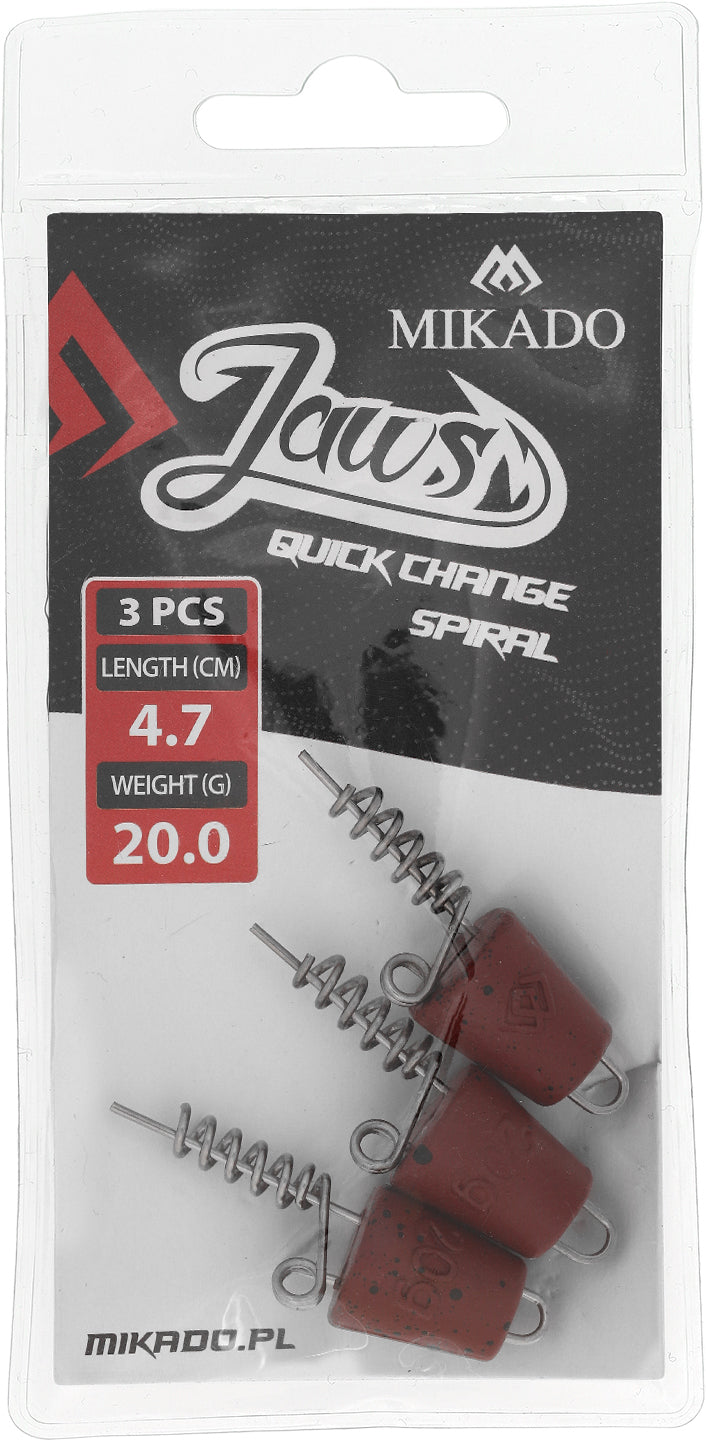 Mikado Schraube - Für Köder - Jaws Quick Change Spiral - 20gr - 4.7cm - 3 Stk.