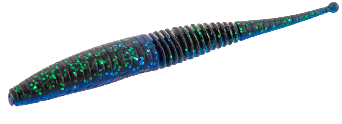 Mikado Köder - M-Craft Wiggly Worm 75mm / Blue Black - 8 Stk.