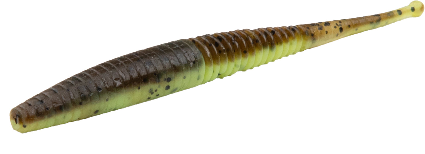Mikado Köder - M-Craft Wiggly Worm 75mm / Green Pumpkin - 8 Stk.