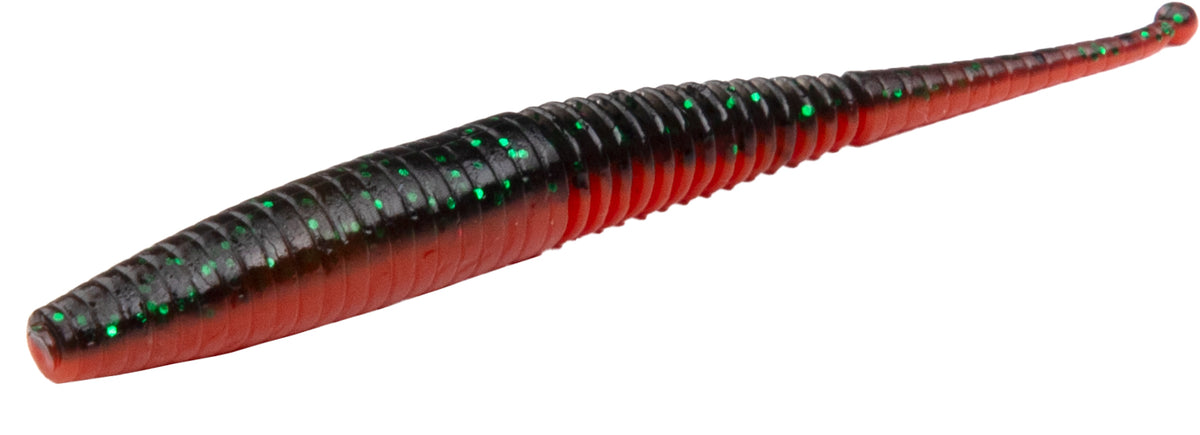 Mikado Köder - M-Craft Wiggly Worm 50mm / Red Black - 10 Stk.