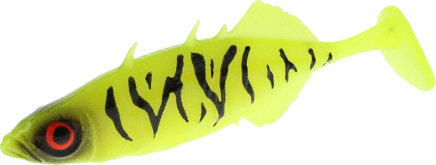 Mikado Köder - Real Fish Stickleback 8cm / Fluo Tiger - 5 Stk.