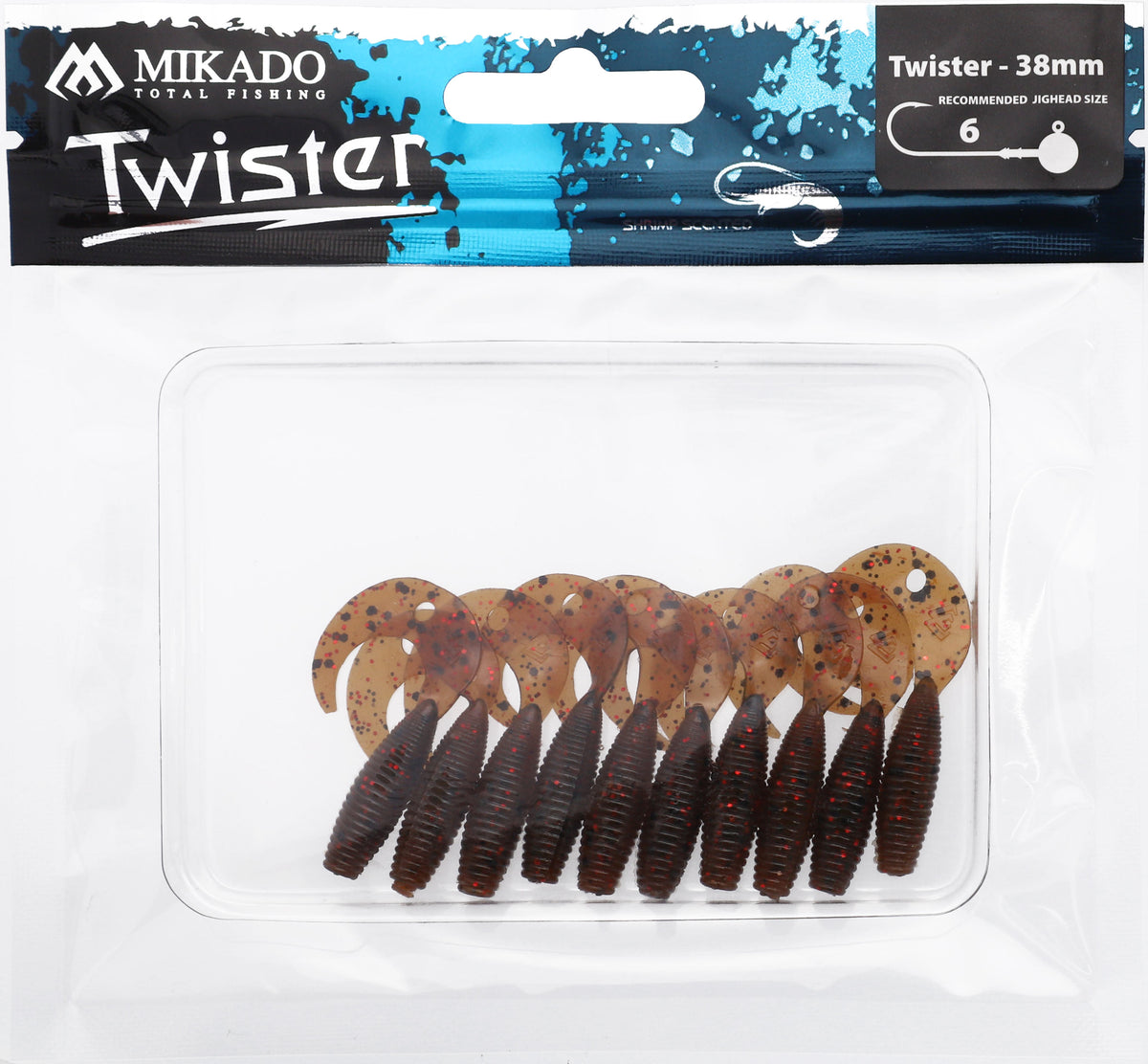 Mikado Köder - Twister 38mm/ Brown Pumpkin - 10 Stk.