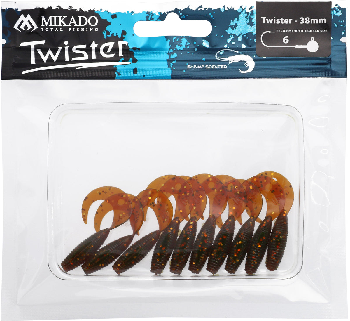 Mikado Köder - Twister 38mm/ Motoroil Gold - 10 Stk.