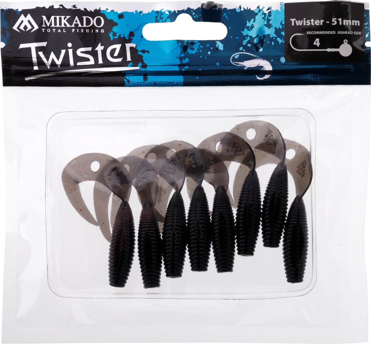 Mikado Köder - Twister 51mm/ Black - 8 Stk.