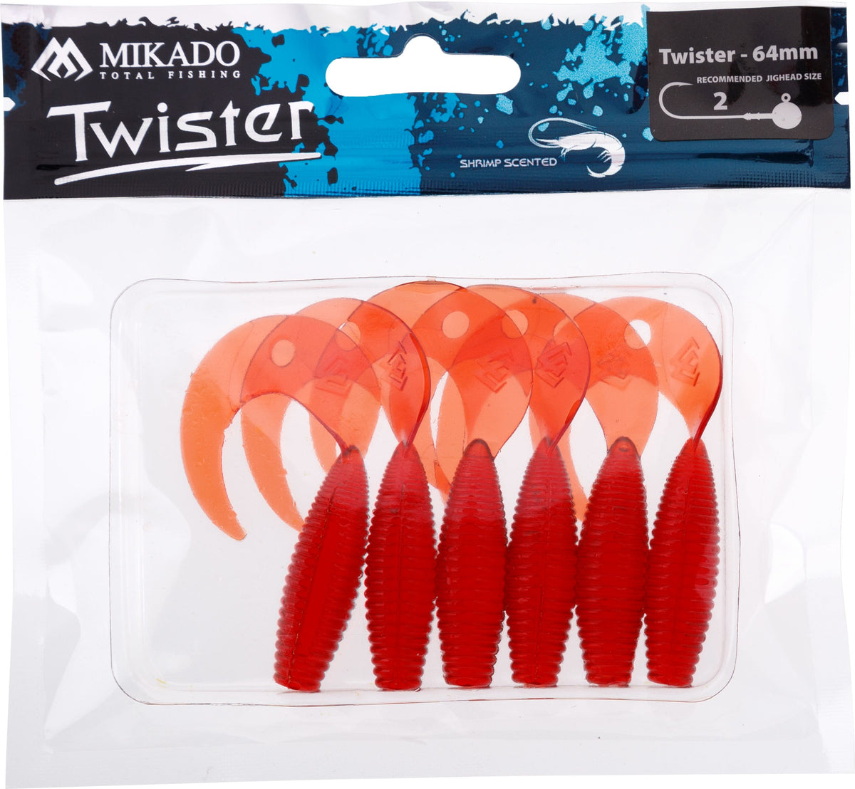 Mikado Köder - Twister 64mm/ Red - 6 Stk.