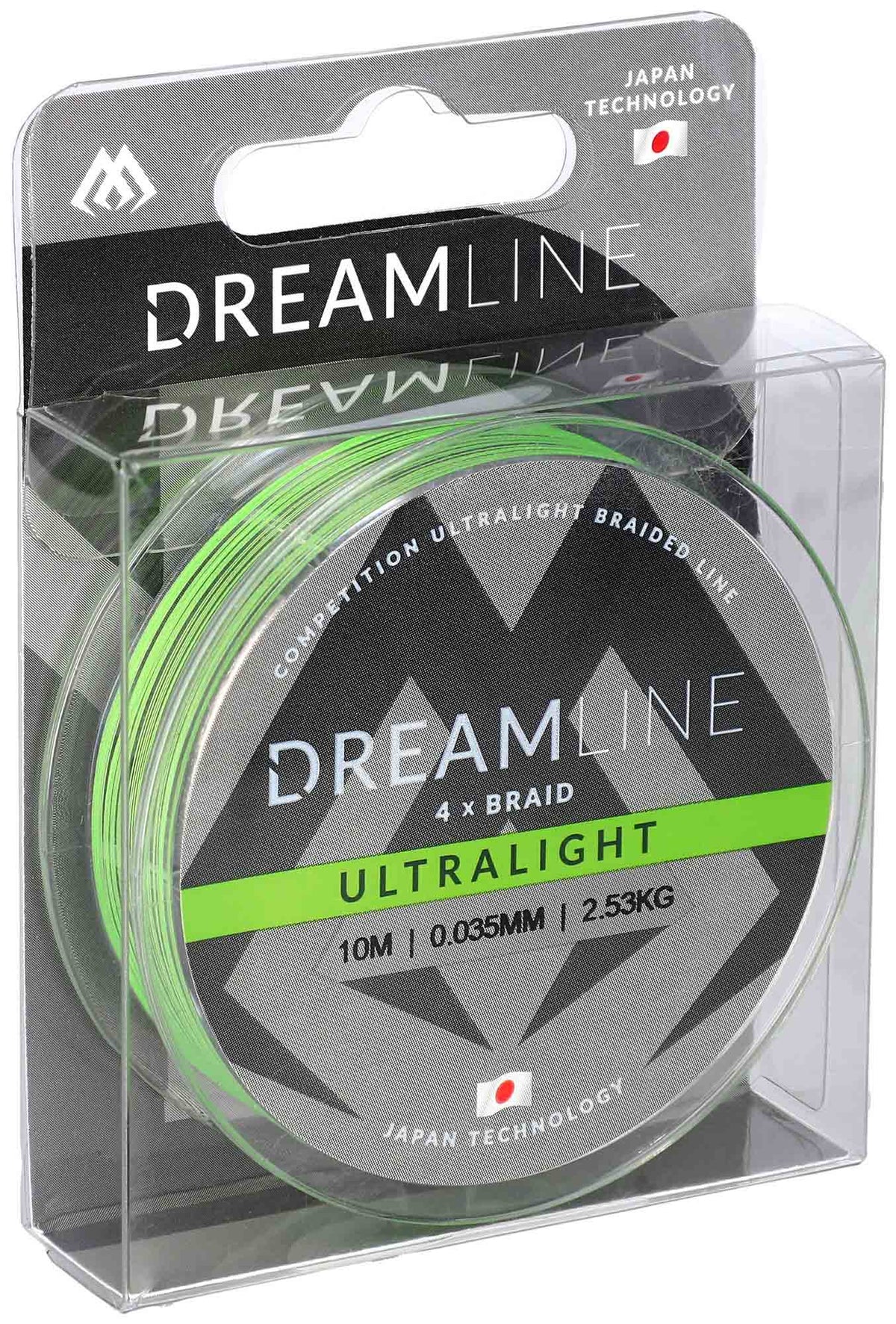 Mikado Geflochtene Schnüre - Dreamline Ultralight - 0.047mm/3.87kg/10m - Fluo Grün - 1 Spule