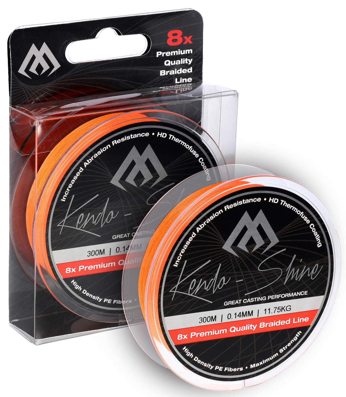 Mikado Geflochtene Schnüre - Kendo Shine - 0.16mm/13.84kg/2100m - Fluo Orange - 1 Spule