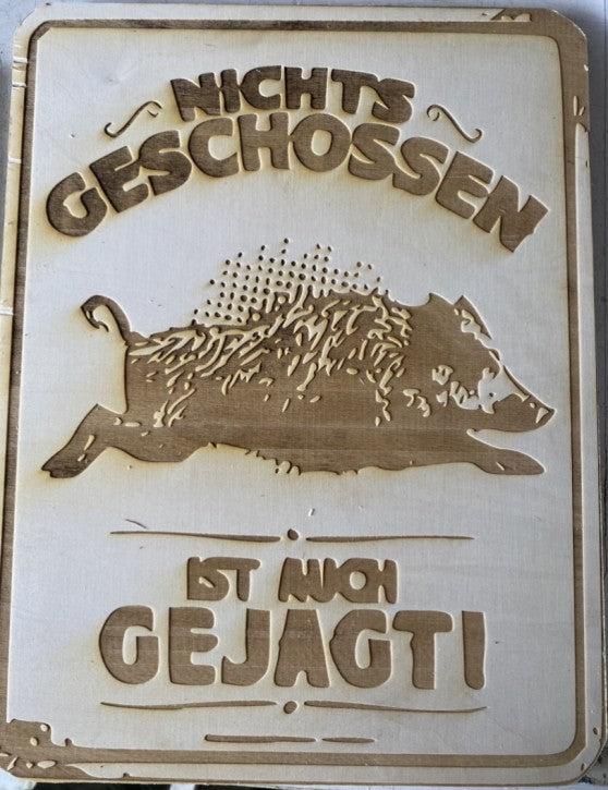 Brot Schneidebrett Motiv Nichts Geschossen ist auch gejagt