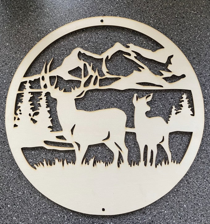 Hirsch im Wald Wanddeko Deko