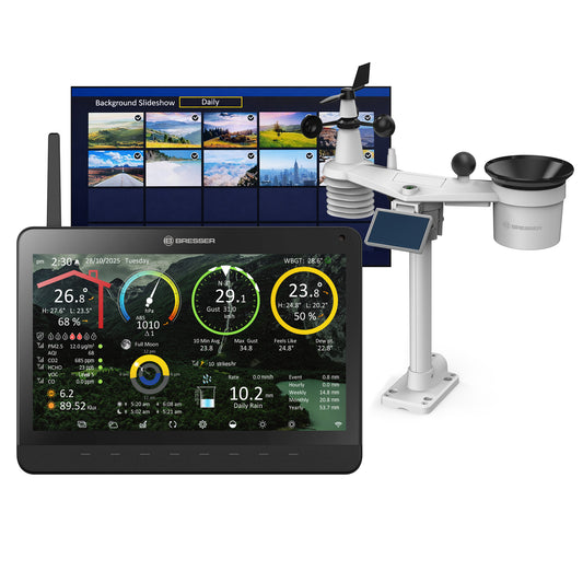 BRESSER MeteoChamp 9-in-1-WLAN-Wetterstation mit digitalem Bilderrahmen