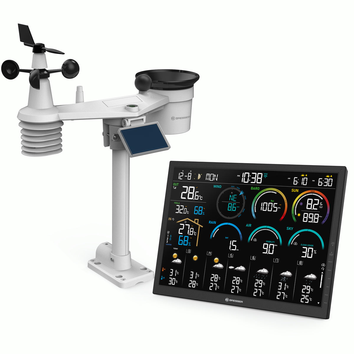 BRESSER 4CAST 18,5"-WLAN-Wetterstation mit 8-in-1-Sensor