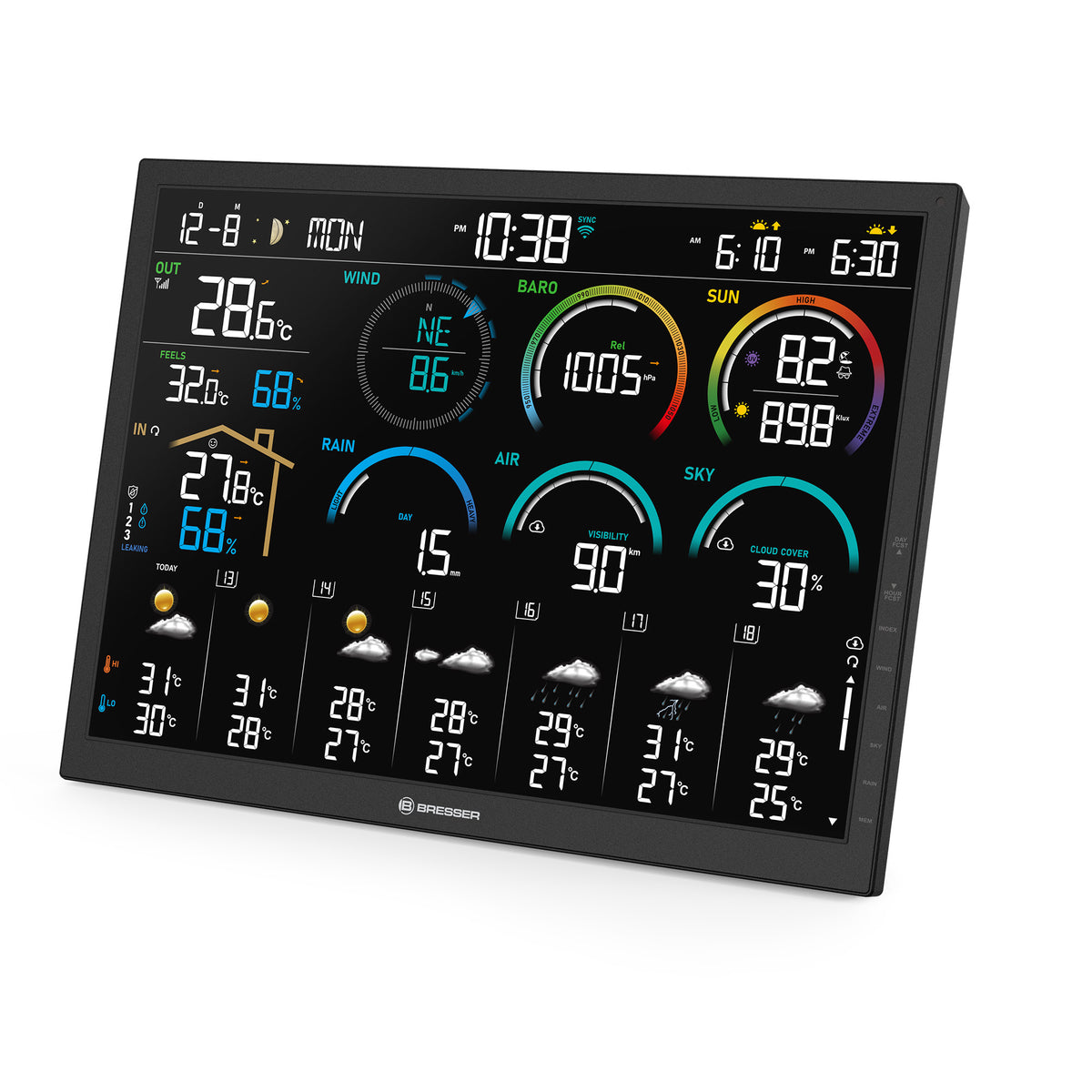 BRESSER 4CAST 18,5"-WLAN-Wetterstation mit 8-in-1-Sensor