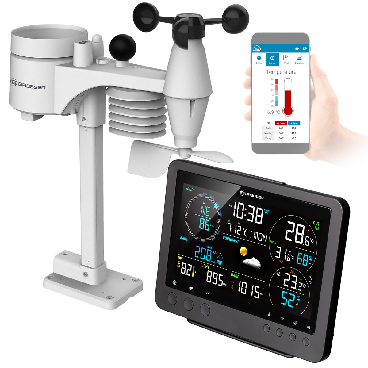 BRESSER 8-in-1-WLAN-Profi-Wetterstation Bise