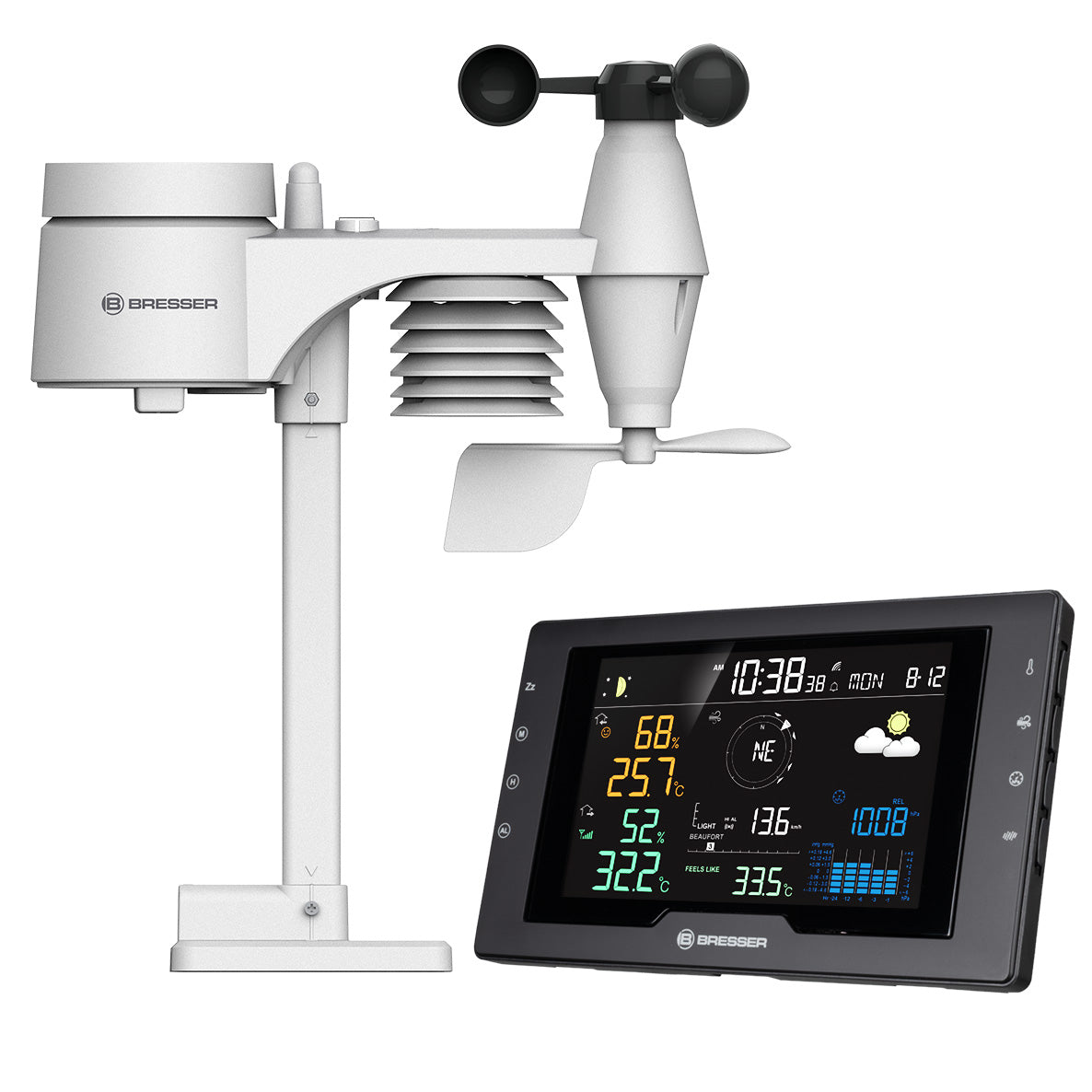 BRESSER Azores Profi-Wetterstation mit 5-in-1-Außensensor
