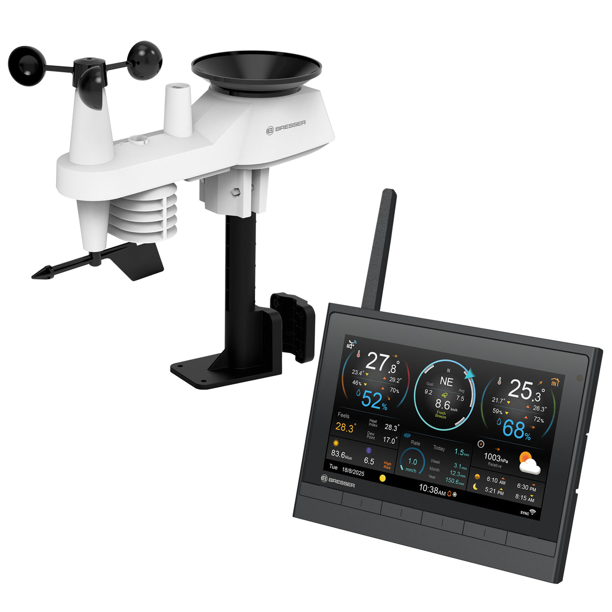 BRESSER SolarWetter 7-in-1 HD WLAN-Wetterstation