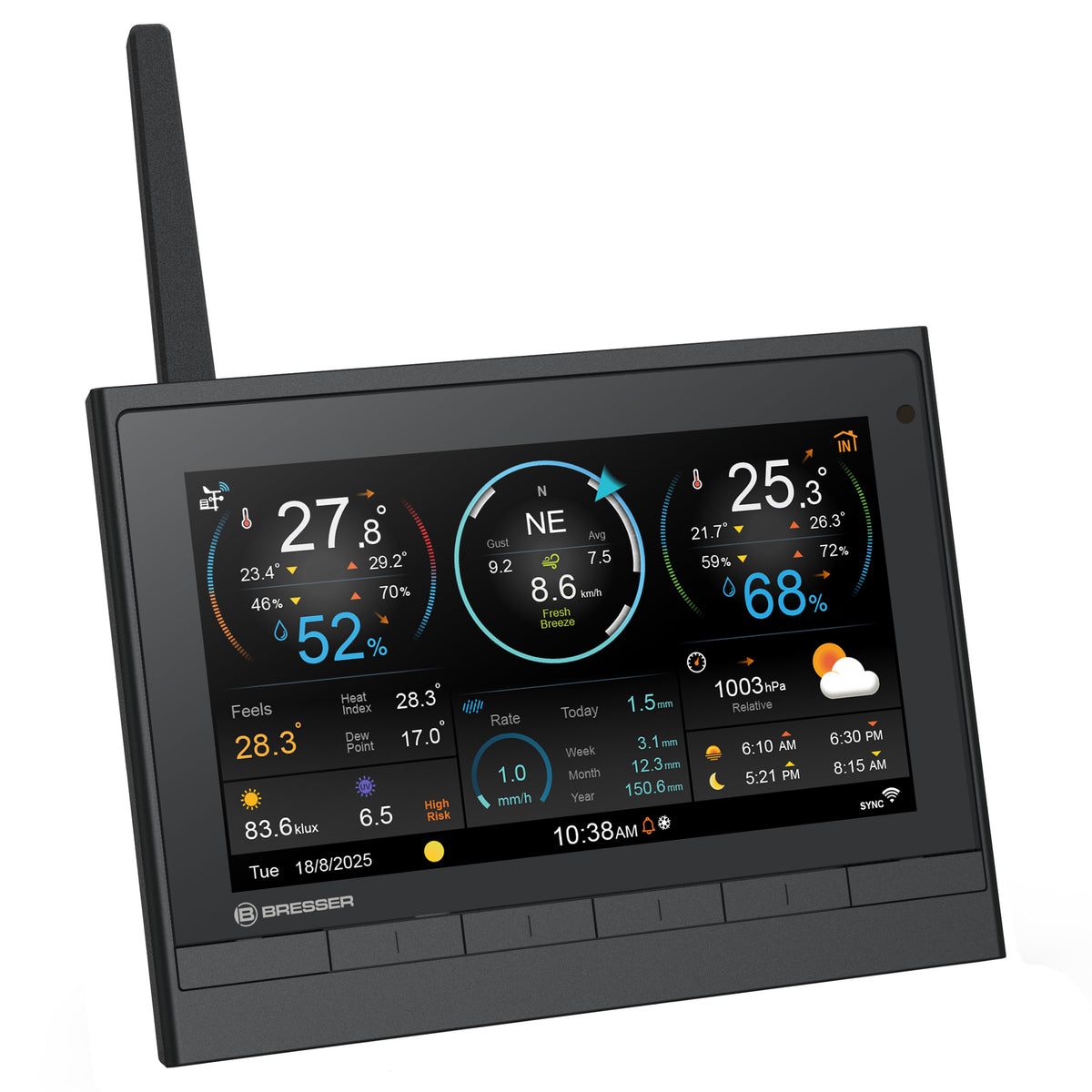 BRESSER SolarWetter 7-in-1 HD WLAN-Wetterstation