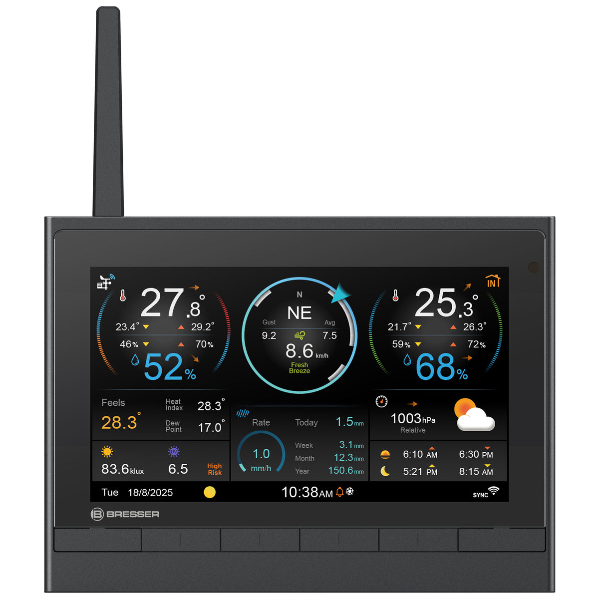 BRESSER SolarWetter 7-in-1 HD WLAN-Wetterstation
