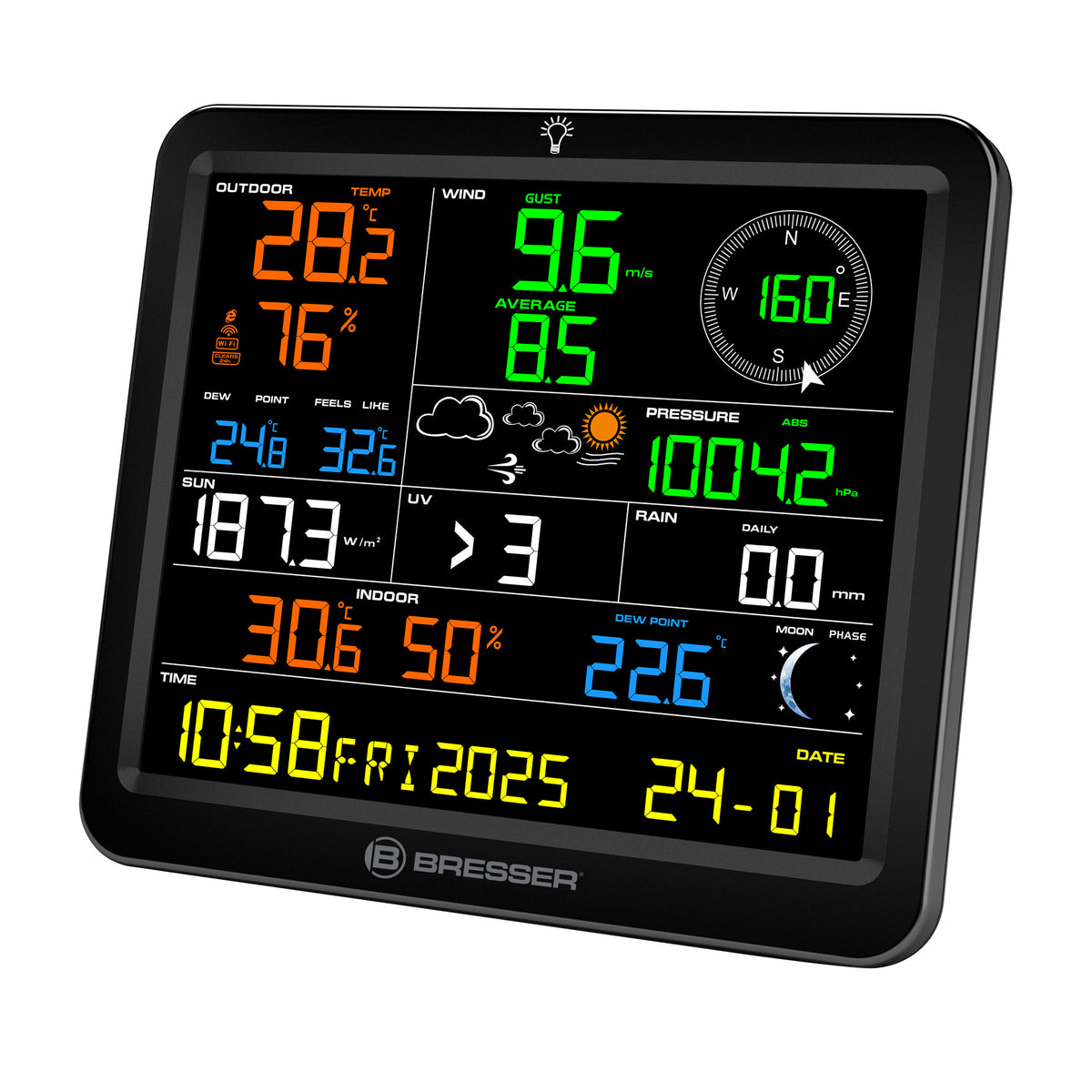 BRESSER MeteoTemp Solar 7-in-1 WLAN-Funkwetterstation