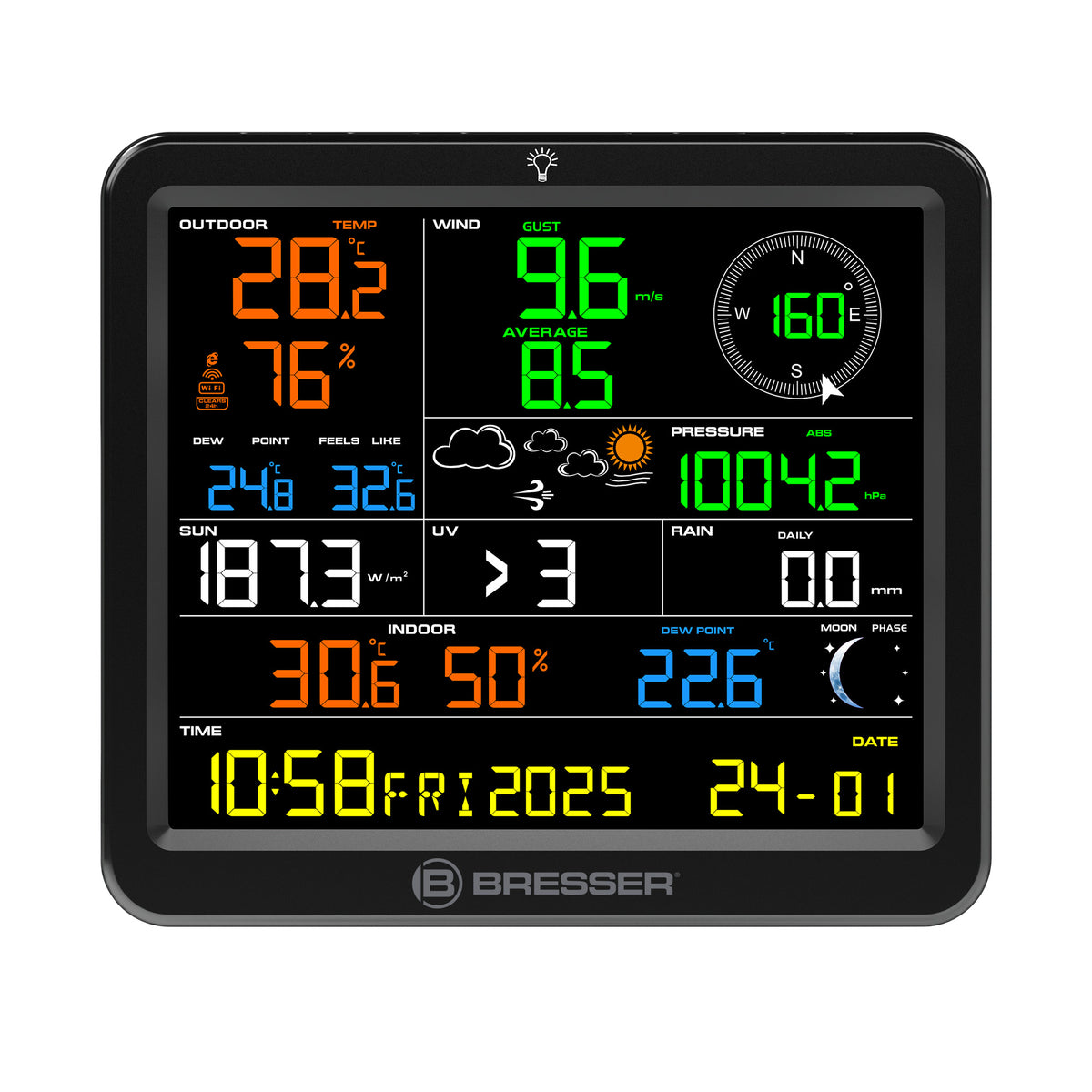 BRESSER MeteoTemp Solar 7-in-1 WLAN-Funkwetterstation