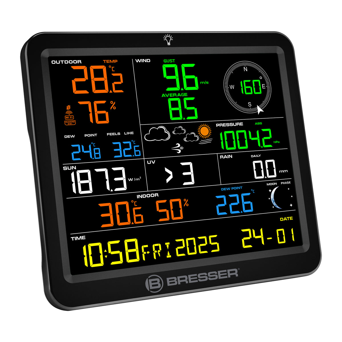 BRESSER MeteoTemp Solar 7-in-1 WLAN-Funkwetterstation