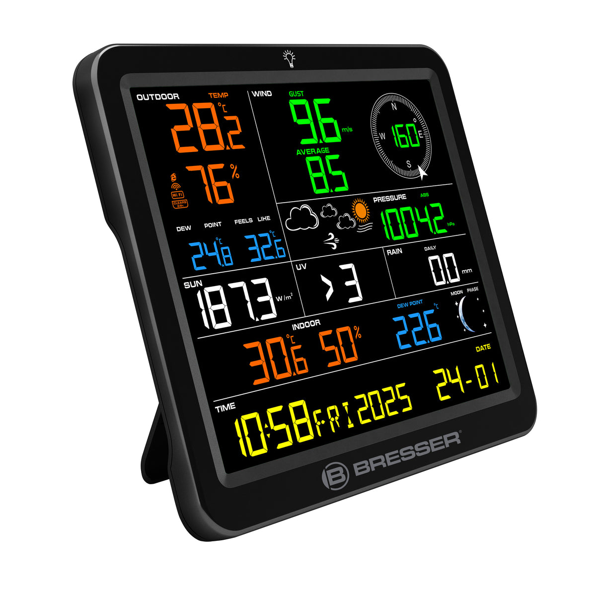 BRESSER MeteoTemp Solar 7-in-1 WLAN-Funkwetterstation