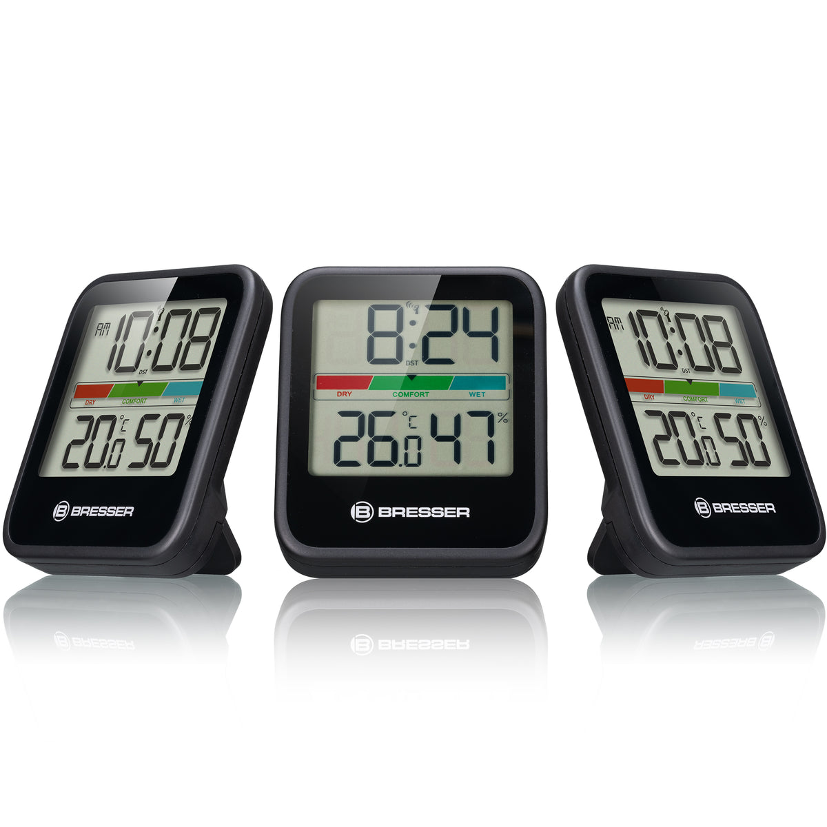 BRESSER Climate Monitor Thermo-Hygrometer DCF 3er-Set