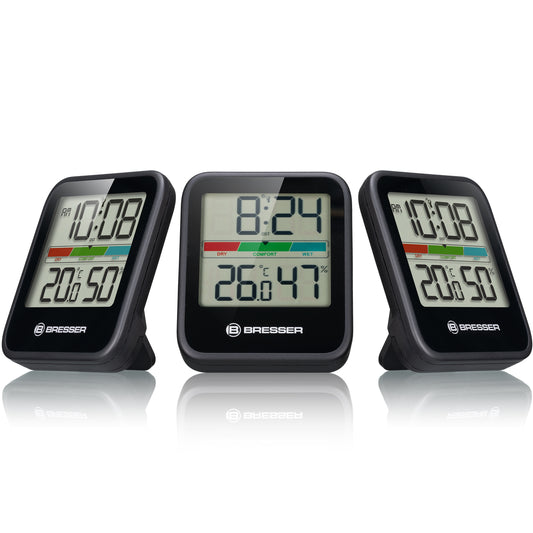 BRESSER Climate Monitor Thermo-Hygrometer DCF 3er-Set