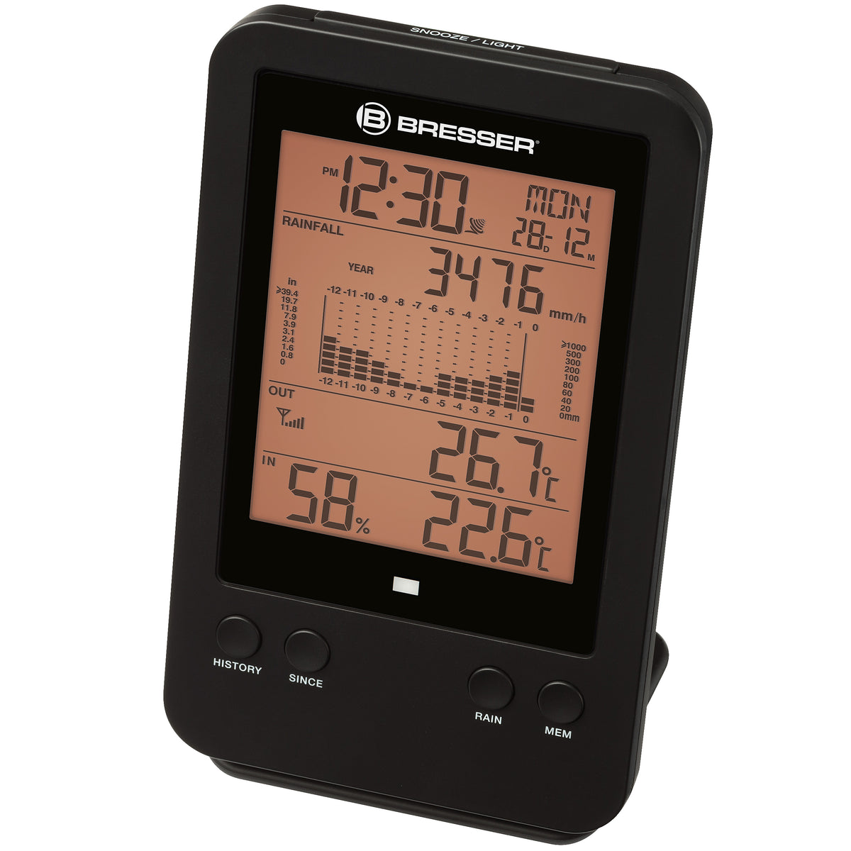 BRESSER Profi-Regenmesser, schwarz