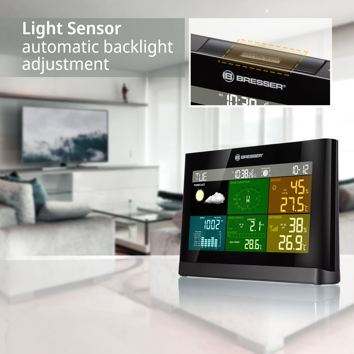 BRESSER 5-in-1 Comfort Wetterstation mit Farbdisplay