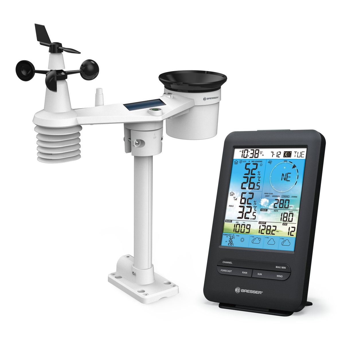 BRESSER 7-in-1-WLAN-Wetterstation 4CAST mit 4-Tage-Vorhersage