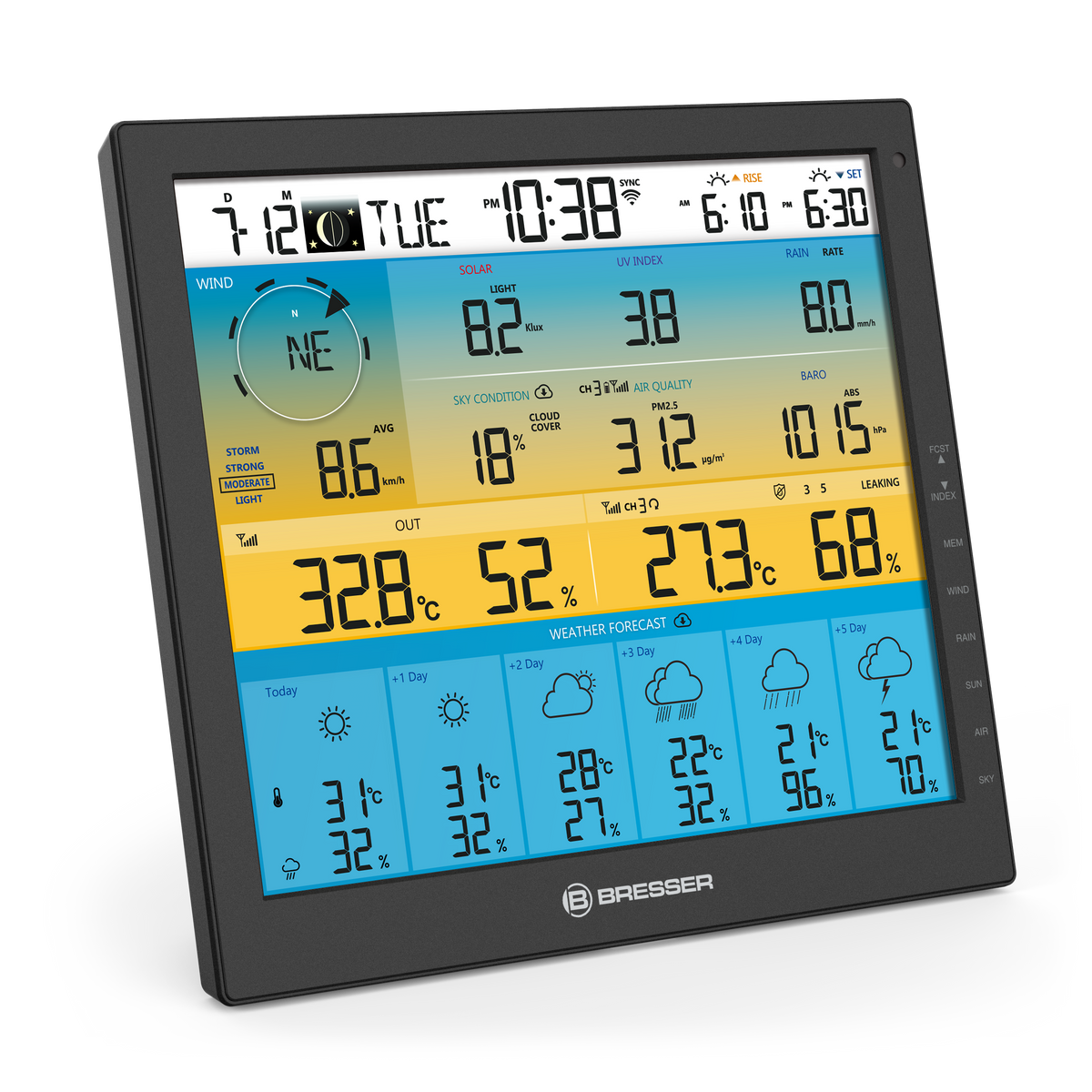 BRESSER 7-in-1-WLAN-Wetterstation 4CAST mit 6-Tage-Vorhersage