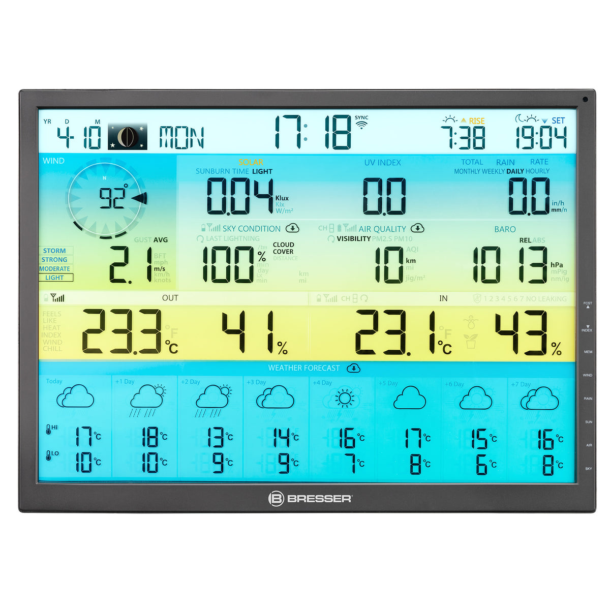 BRESSER 8-Tage 4CAST XL WLAN-Wetterstation 7-in-1 solar