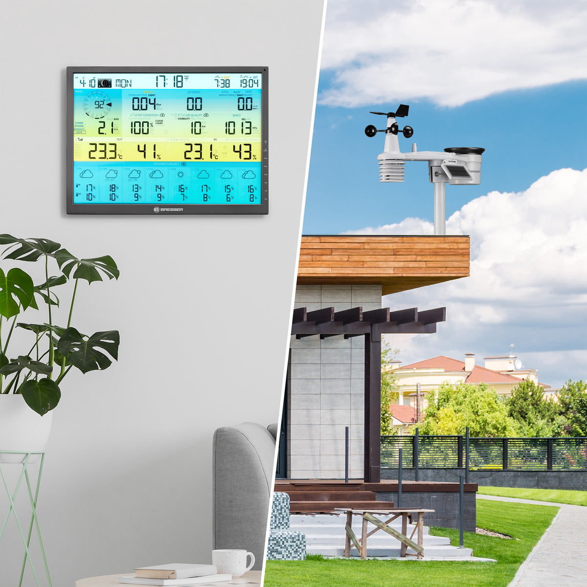 BRESSER 8-Tage 4CAST XL WLAN-Wetterstation 7-in-1 solar