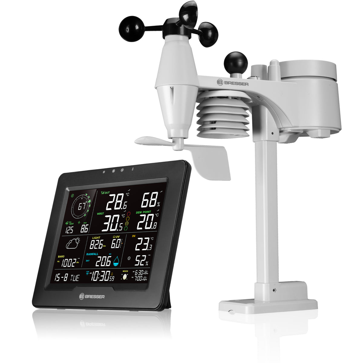 BRESSER 8-in-1-WLAN-Wetterstation mit Hitzeindex Sahara TB