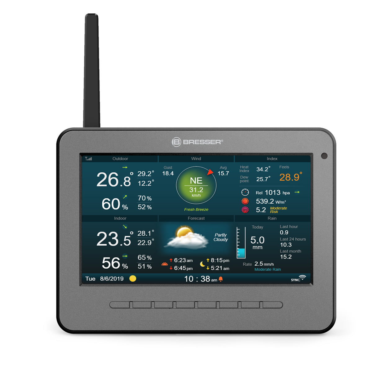 BRESSER zusätzliche / Ersatz-Basisstation für die WLAN HD TFT 7-in-1-Profi-Wetterstation 7003500