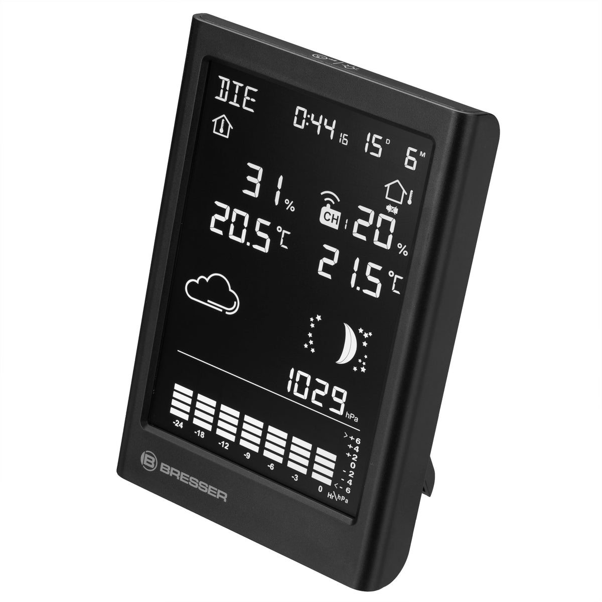 BRESSER Funk-Wetterstation MeteoTemp TBV schwarz