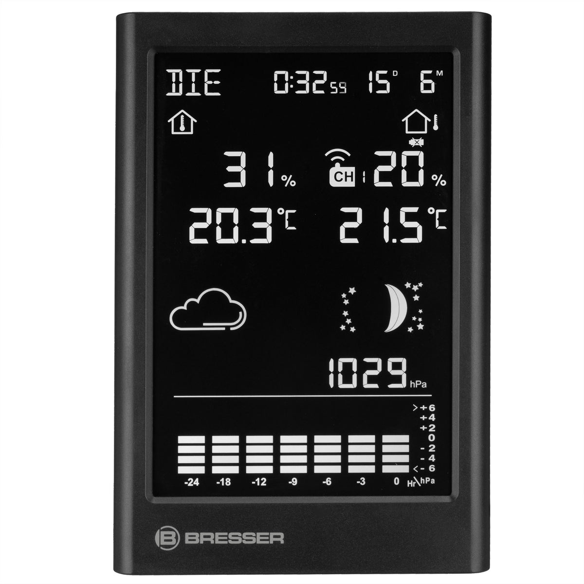 BRESSER Funk-Wetterstation MeteoTemp TBV schwarz