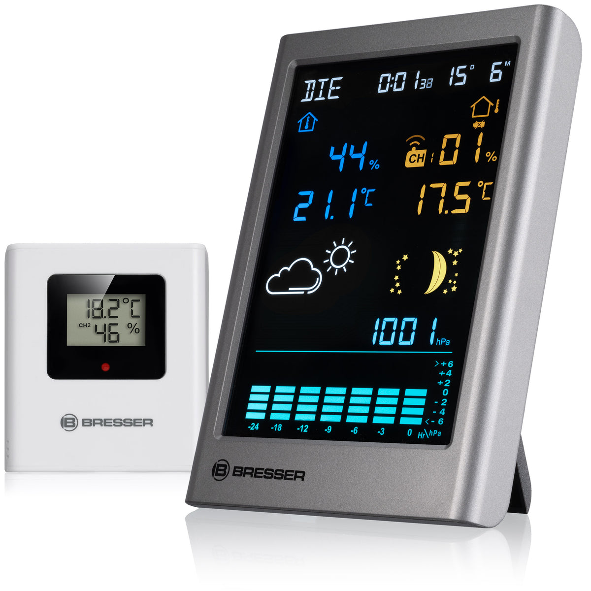 BRESSER Funk-Wetterstation MeteoTemp TBV anthrazit